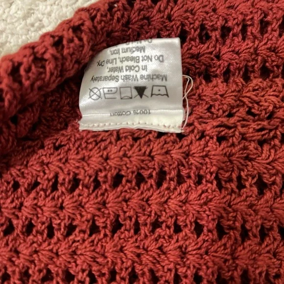 Festival Season Cotton EARTHBOUND Burgundy Red Crochet Tank Top Cowgirl Boho - Picture 6 of 8